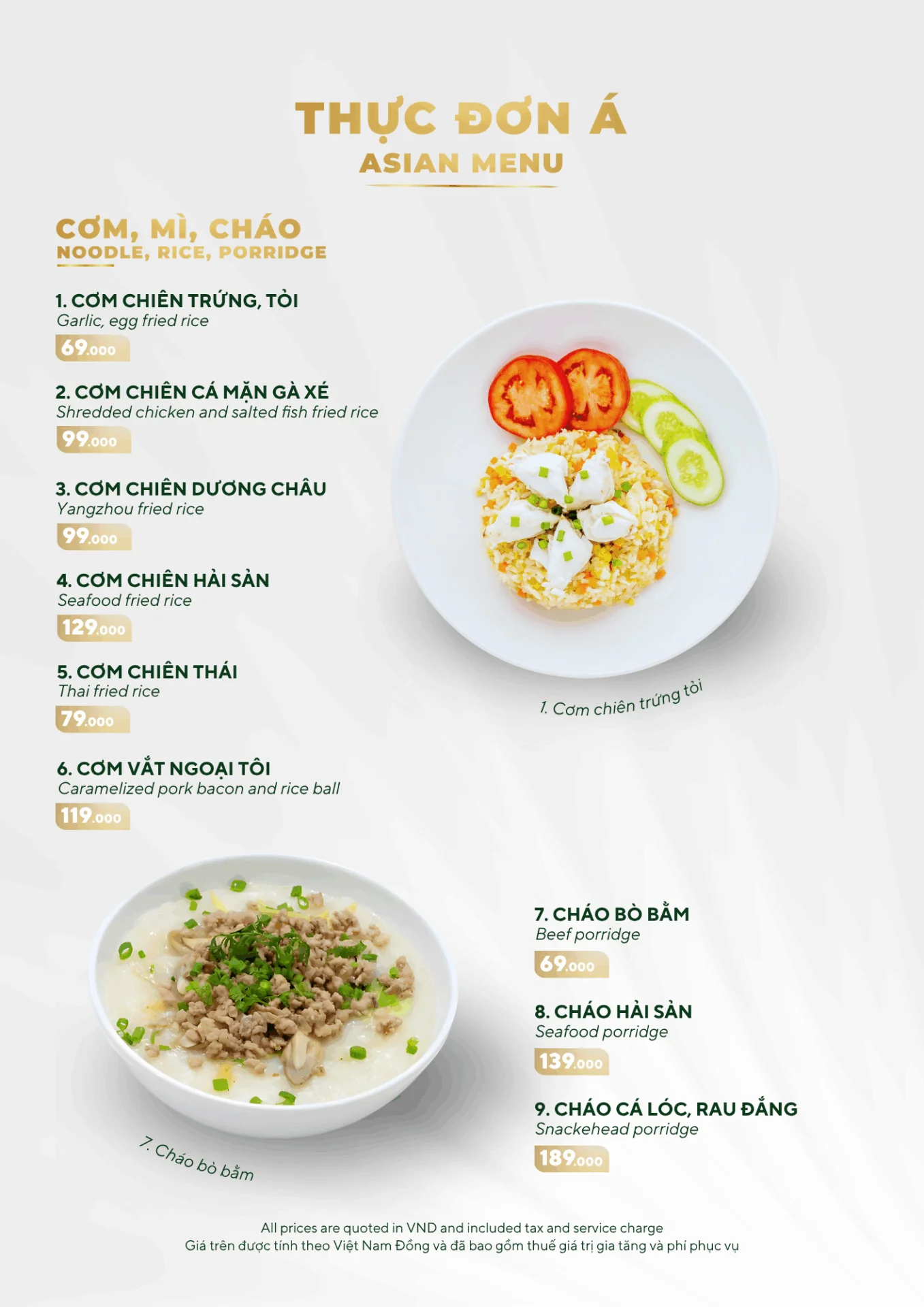 MENU MÓN ĂN