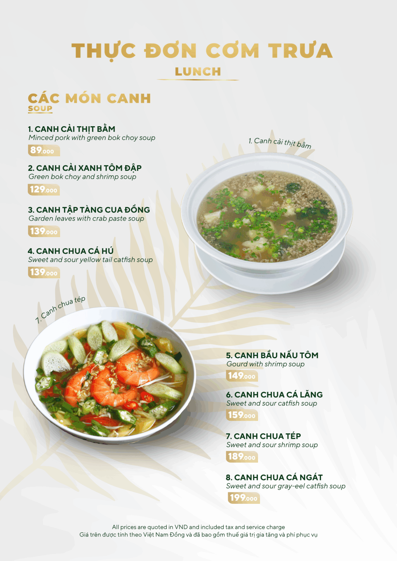 MENU MÓN ĂN