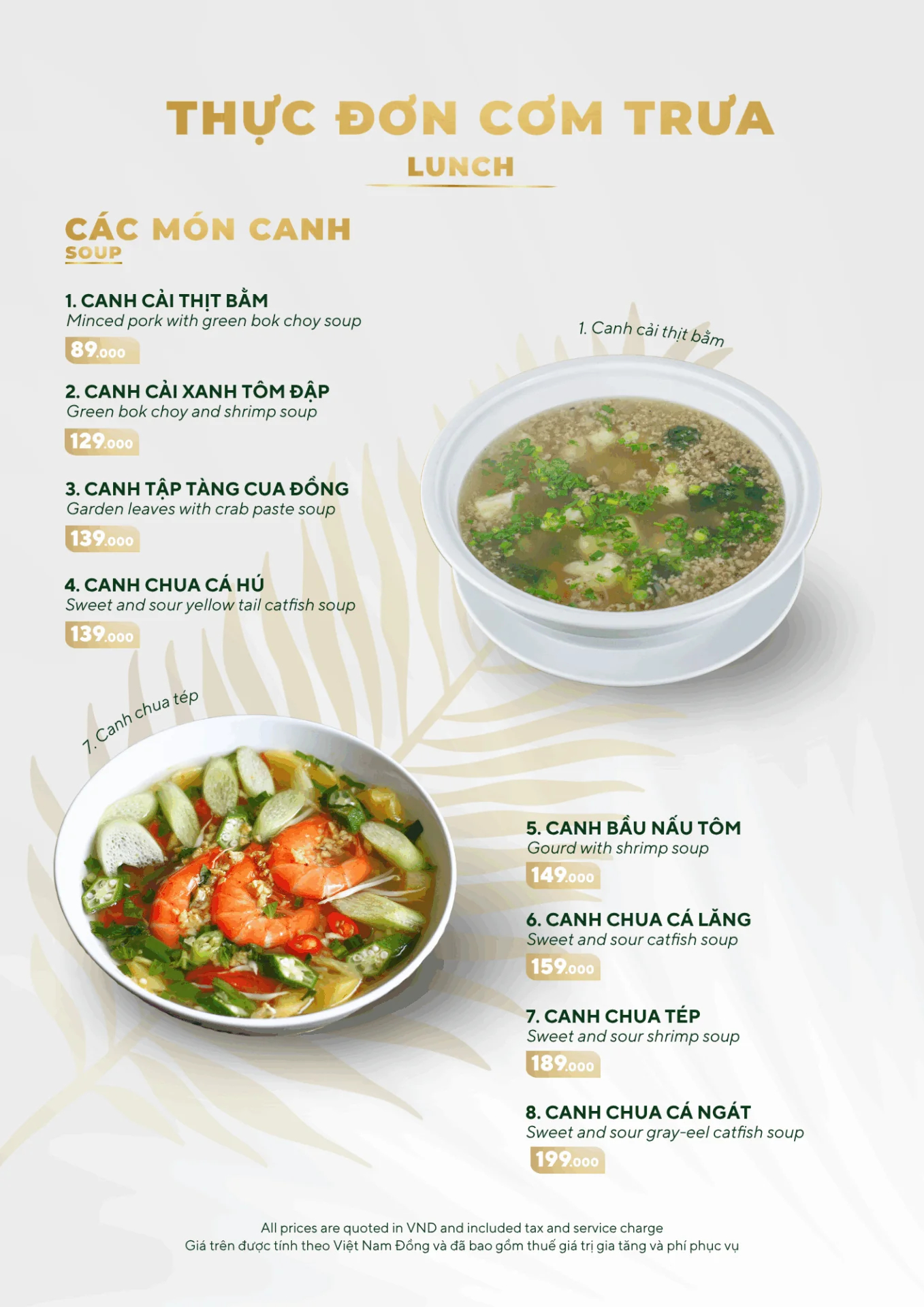 MENU MÓN ĂN