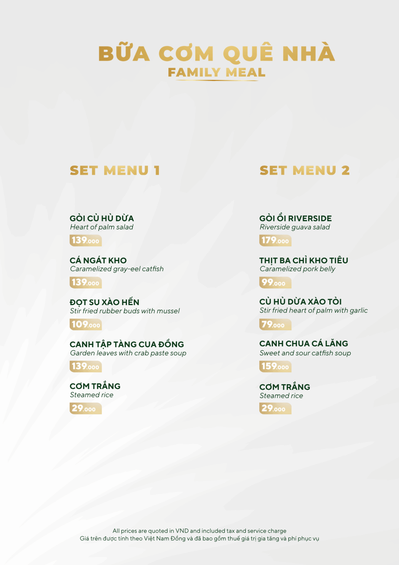 MENU MÓN ĂN